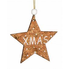 Χριστουγεννιάτικο Κρεμαστό Αστέρι, με "XMAS" (8cm)